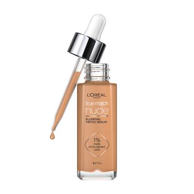 L&#039;Oréal Paris True Match Nude Plumping Tinted Serum Фон дьо тен за жени 30 ml Нюанс 6-7 Tan