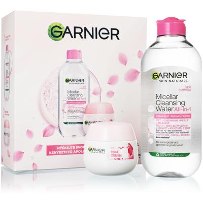 Garnier Skin Naturals Rose Cream Gift Set Подаръчен комплект дневен крем за лице Skin Naturals Rose Cream 50 ml + мицеларна вода Skin Naturals Micellar Cleansing Water All-In-1 400 ml