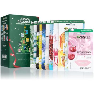 Garnier Advent Calendar 12 Days Of Christmask Подаръчен комплект маска за лице 12 бр