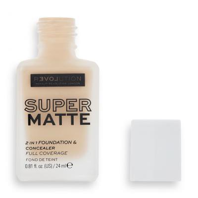 Revolution Relove Super Matte 2 in 1 Foundation &amp; Concealer Фон дьо тен за жени 24 ml Нюанс F6