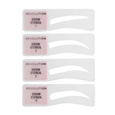 Makeup Revolution London Brow Powder Stamp &amp; Stencil Пудра за вежди за жени 0,65 g Нюанс Dark Brown