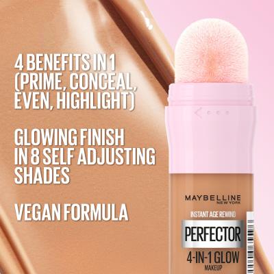 Maybelline Instant Anti-Age Perfector 4-In-1 Glow Фон дьо тен за жени 20 ml Нюанс 01 Light