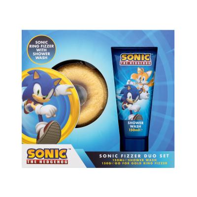 Sonic The Hedgehog Bath Fizzer Duo Set Подаръчен комплект разтворима бомбичка за вана 150 g + душ гел Sonic´s Speedy 150 ml