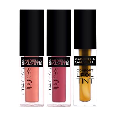 Gabriella Salvete Ultra Glossy Lipgloss &amp; Lip Oil Set Подаръчен комплект гланц за устни Ultra Glossy Lipgloss 4 ml + гланц за устни Ultra Glossy Lipgloss 4 ml 05 + масло за устни Comfort Lip Oil Tint 2,7 ml 02