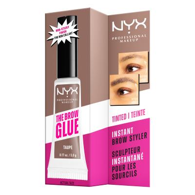 NYX Professional Makeup The Brow Glue Instant Brow Styler Гел и помада за вежди за жени 5 g Нюанс 02 Taupe