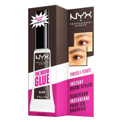 NYX Professional Makeup The Brow Glue Instant Brow Styler Гел и помада за вежди за жени 5 g Нюанс 05 Black