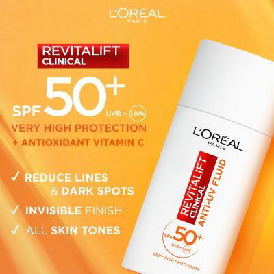 L&#039;Oréal Paris Revitalift Clinical Anti-UV Fluid SPF50+ Дневен крем за лице 50 ml