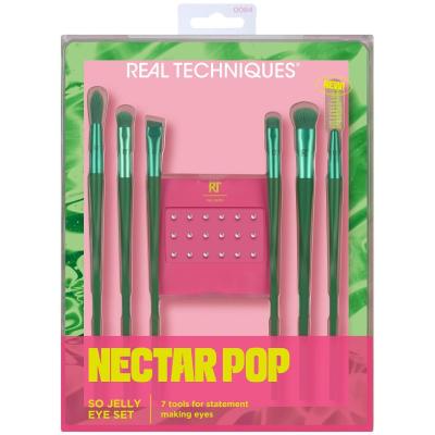 Real Techniques Nectar Pop So Jelly Eye Set Подаръчен комплект четка за мигли Spoolie RT 077 1 бр + козметична четка Smudge Liner RT 073 1 бр + козметична четка Instapop Crease RT 075 1 бр + козметична четка Smudge Brush RT 074 1 бр + козметична четка Instapop Shade RT 076 1 бр + козметична четка De