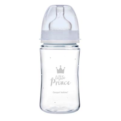 Canpol babies Royal Baby Easy Start Anti-Colic Bottle Little Prince 3m+ Бебешко шише за деца 240 ml