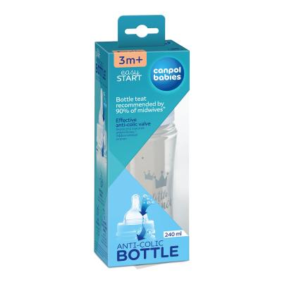 Canpol babies Royal Baby Easy Start Anti-Colic Bottle Little Prince 3m+ Бебешко шише за деца 240 ml