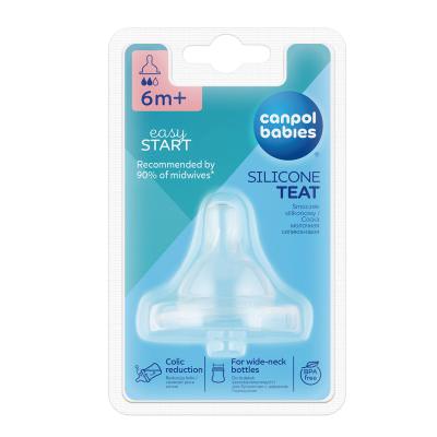 Canpol babies Easy Start Silicone Teat Medium 6m+ Биберон за хранене за деца 1 бр