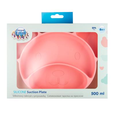 Canpol babies Silicone Suction Plate Pink Съдове за деца 500 ml