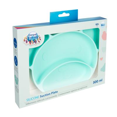 Canpol babies Silicone Suction Plate Turquoise Съдове за деца 500 ml