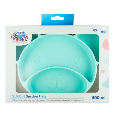 Canpol babies Silicone Suction Plate Turquoise Съдове за деца 500 ml