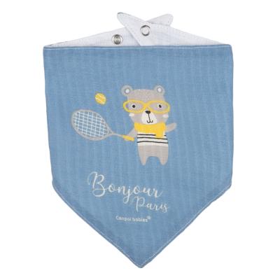 Canpol babies Bonjour Paris Muslin Bib Blue Лигавник за деца 2 бр