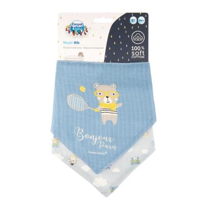 Canpol babies Bonjour Paris Muslin Bib Blue Лигавник за деца 2 бр