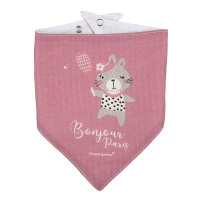 Canpol babies Bonjour Paris Muslin Bib Pink Лигавник за деца 2 бр