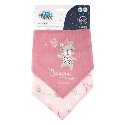 Canpol babies Bonjour Paris Muslin Bib Pink Лигавник за деца 2 бр