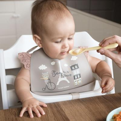 Canpol babies Bonjour Paris Silicone Bib With Pocket Лигавник за деца 1 бр