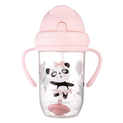 Canpol babies Exotic Animals Non-Spill Expert Cup With Weighted Straw Pink Чаша за деца 270 ml