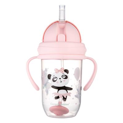 Canpol babies Exotic Animals Non-Spill Expert Cup With Weighted Straw Pink Чаша за деца 270 ml