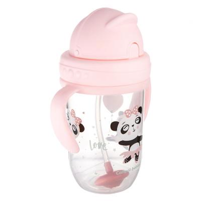 Canpol babies Exotic Animals Non-Spill Expert Cup With Weighted Straw Pink Чаша за деца 270 ml