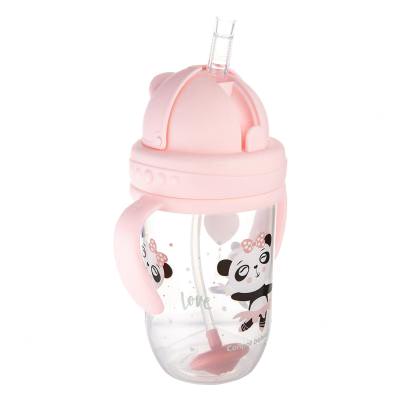 Canpol babies Exotic Animals Non-Spill Expert Cup With Weighted Straw Pink Чаша за деца 270 ml