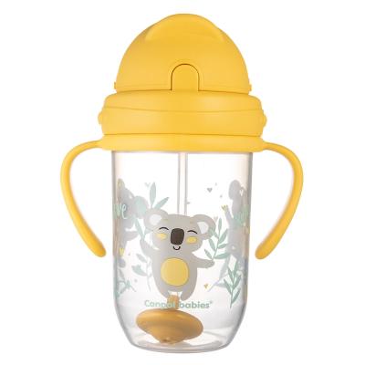 Canpol babies Exotic Animals Non-Spill Expert Cup With Weighted Straw Yellow Чаша за деца 270 ml