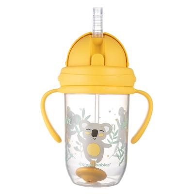 Canpol babies Exotic Animals Non-Spill Expert Cup With Weighted Straw Yellow Чаша за деца 270 ml