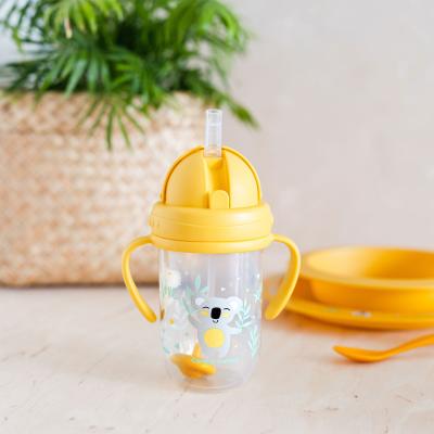 Canpol babies Exotic Animals Non-Spill Expert Cup With Weighted Straw Yellow Чаша за деца 270 ml