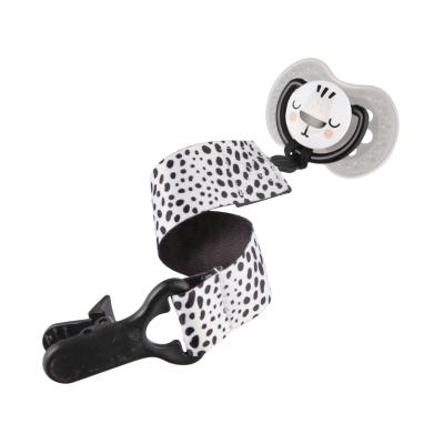 LOVI Salt&amp;Pepper Soother Clip With Ribbon Клипс за биберон за деца 1 бр