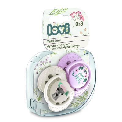 LOVI Wild Soul Dynamic Soother Girl 0-3m Биберон за деца 2 бр