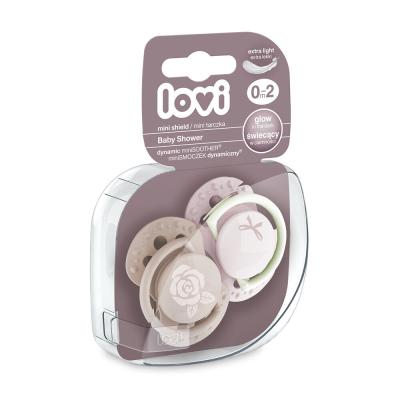 LOVI Baby Shower Dynamic miniSoother Girl 0-2m Биберон за деца 2 бр