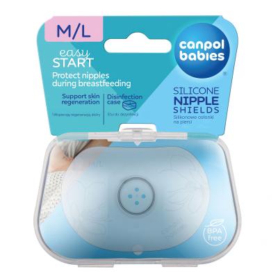 Canpol babies Easy Start Silicone Nipple Shields M/L Подплънки за кърмачки за жени 2 бр