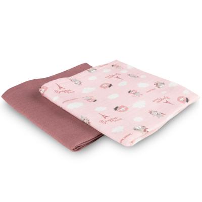 Canpol babies Bonjour Paris Muslin Squares Diapers Pink Пелена от плат за деца 2 бр