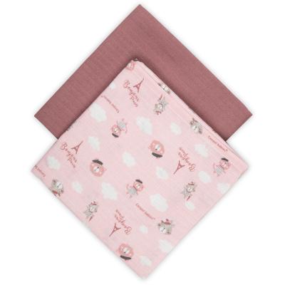 Canpol babies Bonjour Paris Muslin Squares Diapers Pink Пелена от плат за деца 2 бр