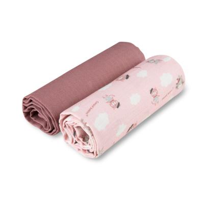 Canpol babies Bonjour Paris Muslin Squares Diapers Pink Пелена от плат за деца 2 бр