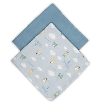 Canpol babies Bonjour Paris Muslin Squares Diapers Blue Пелена от плат за деца 2 бр