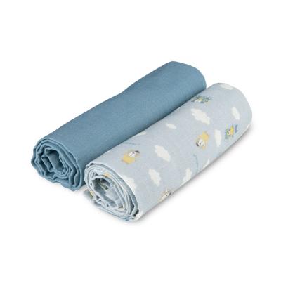 Canpol babies Bonjour Paris Muslin Squares Diapers Blue Пелена от плат за деца 2 бр