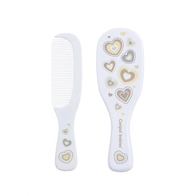 Canpol babies Newborn Baby Baby Brush With Comb Hearts Гребен за коса за деца Комплект