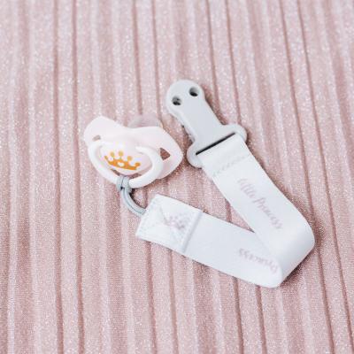 Canpol babies Royal Baby Soother Clip With Ribbon Little Princess Клипс за биберон за деца 1 бр