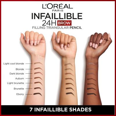 L&#039;Oréal Paris Infaillible Brows 24H Filling Triangular Pencil Молив за вежди за жени 1 ml Нюанс 06 Dark Blonde