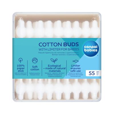 Canpol babies Cotton Buds With Limiter Памучни клечки за уши за деца 56 бр