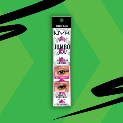 NYX Professional Makeup Jumbo Lash! 2in1 Liner &amp; Lash Adhesive Очна линия за жени 1 ml Нюанс 01 Black