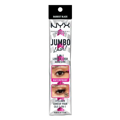 NYX Professional Makeup Jumbo Lash! 2in1 Liner &amp; Lash Adhesive Очна линия за жени 1 ml Нюанс 01 Black