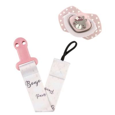 Canpol babies Bonjour Paris Soother Clip With Ribbon Клипс за биберон за деца 1 бр