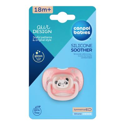 Canpol babies Exotic Animals Silicone Soother Panda 18m+ Биберон за деца 1 бр