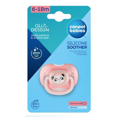 Canpol babies Exotic Animals Silicone Soother Panda 6-18m Биберон за деца 1 бр