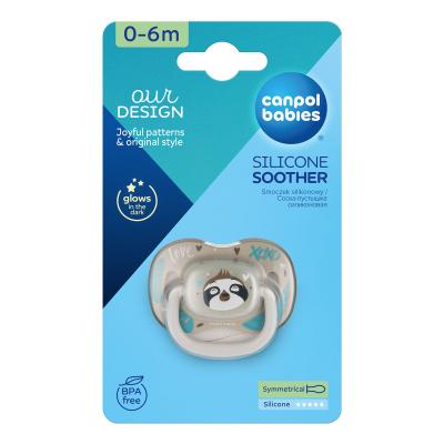 Canpol babies Exotic Animals Silicone Soother Sloth 0-6m Биберон за деца 1 бр