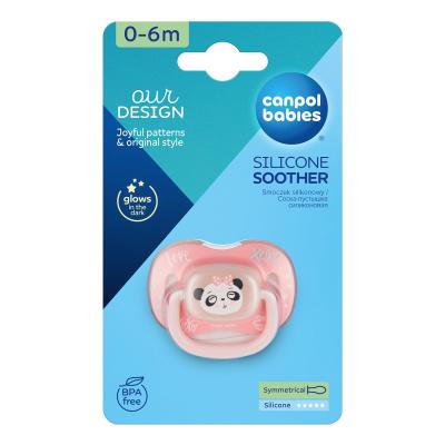 Canpol babies Exotic Animals Silicone Soother Panda 0-6m Биберон за деца 1 бр